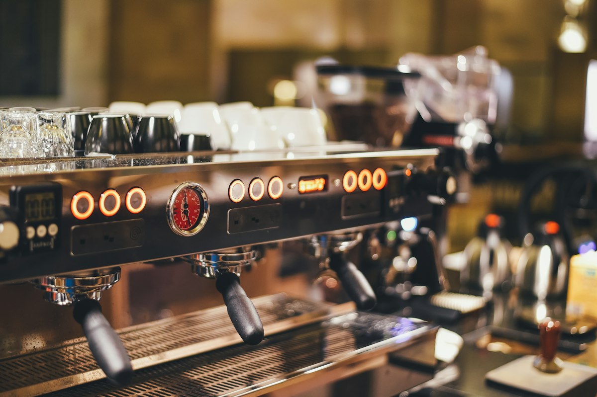 Espresso machine after cleaning